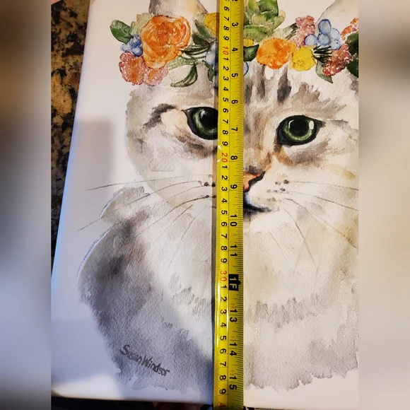 Susan Windsor Tabby cat with flower crown - Picture 3 of 7